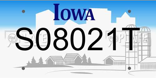 S08021T Iowa License Plate