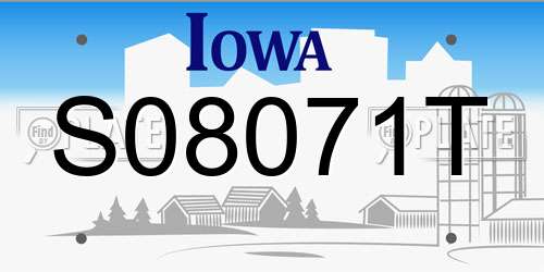 S08071T Iowa License Plate