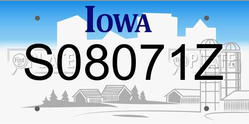 S08071Z Iowa License Plate