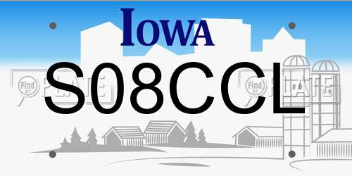 S08CCL Iowa License Plate