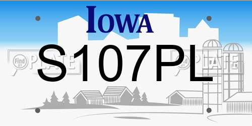 S107PL Iowa License Plate