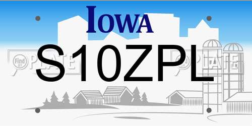 S10ZPL Iowa License Plate