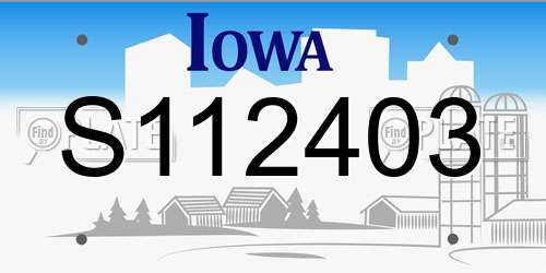 S112403 Iowa License Plate
