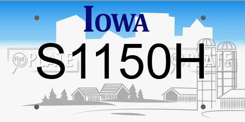 S1150H Iowa License Plate