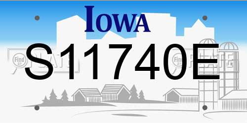 S11740E Iowa License Plate