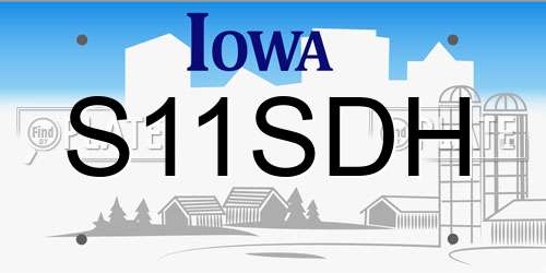 S11SDH Iowa License Plate