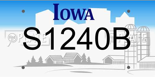 S1240B Iowa License Plate