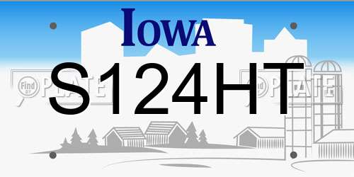 S124HT Iowa License Plate