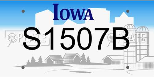 S1507B Iowa License Plate