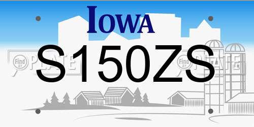 S150ZS Iowa License Plate