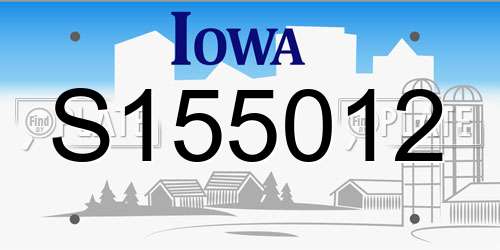 S155012 Iowa License Plate