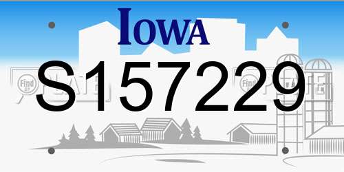 S157229 Iowa License Plate