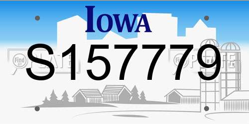 S157779 Iowa License Plate