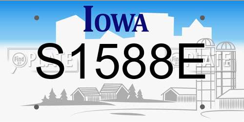 S1588E Iowa License Plate