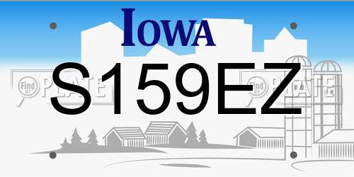 S159EZ Iowa License Plate