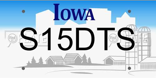 S15DTS Iowa License Plate