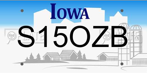 S15OZB Iowa License Plate