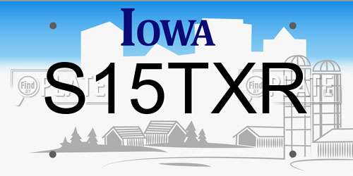 S15TXR Iowa License Plate