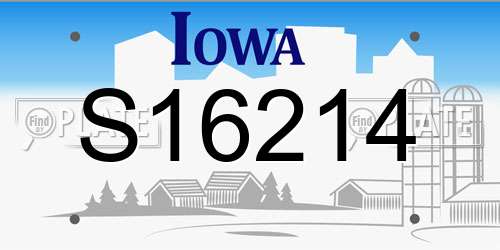 S16214 Iowa License Plate
