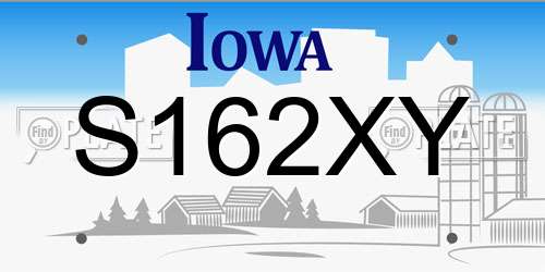 S162XY Iowa License Plate