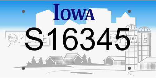 S16345 Iowa License Plate