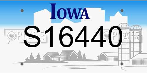 S16440 Iowa License Plate