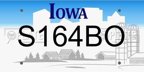 S164BO Iowa License Plate