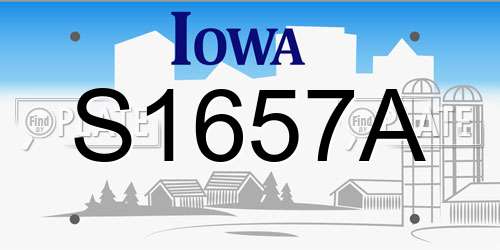 S1657A Iowa License Plate