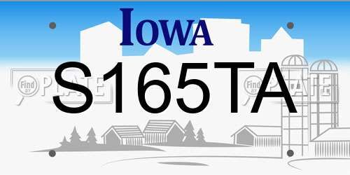 S165TA Iowa License Plate