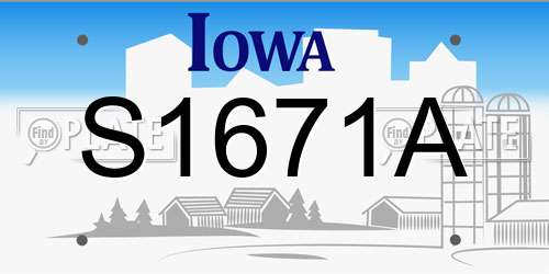 S1671A Iowa License Plate
