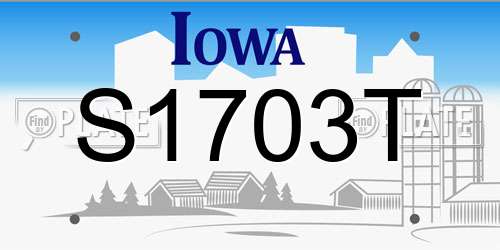 S1703T Iowa License Plate