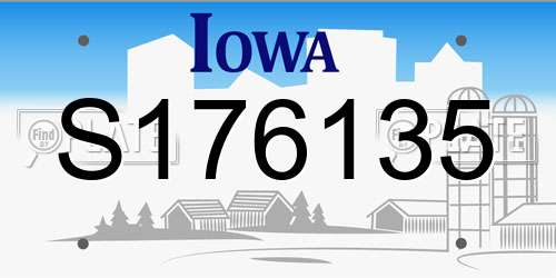 S176135 Iowa License Plate