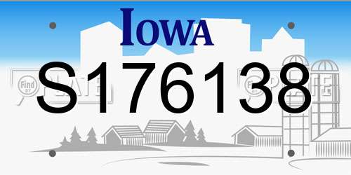 S176138 Iowa License Plate