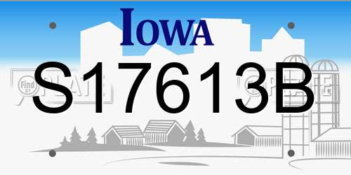 S17613B Iowa License Plate
