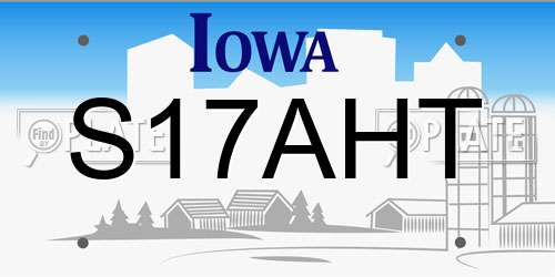 S17AHT Iowa License Plate