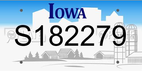 S182279 Iowa License Plate