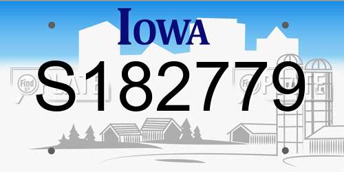 S182779 Iowa License Plate