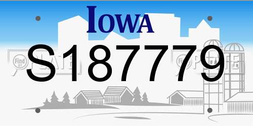 S187779 Iowa License Plate
