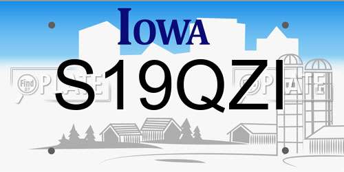 S19QZI Iowa License Plate