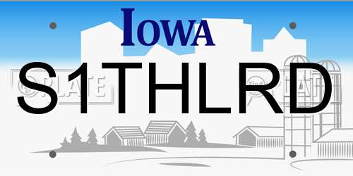 S1THLRD Iowa License Plate