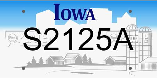 S2125A Iowa License Plate