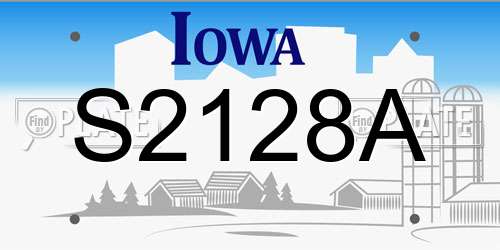 S2128A Iowa License Plate