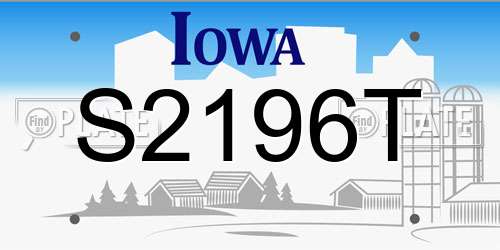 S2196T Iowa License Plate