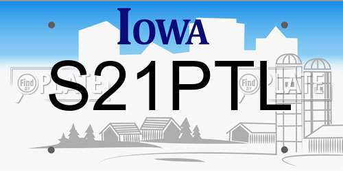 S21PTL Iowa License Plate