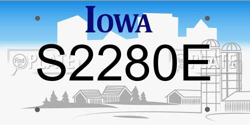 S2280E Iowa License Plate