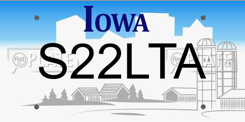 S22LTA Iowa License Plate