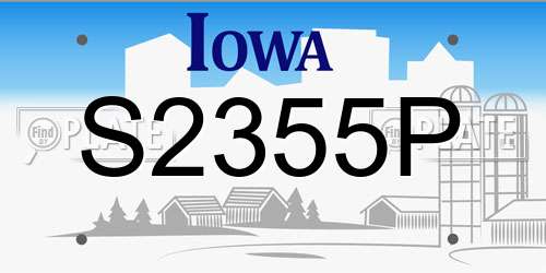S2355P Iowa License Plate