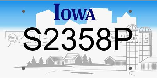 S2358P Iowa License Plate