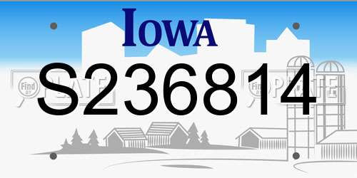 S236814 Iowa License Plate