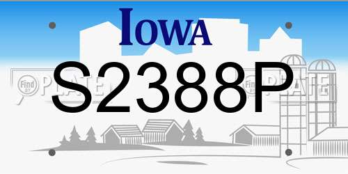 S2388P Iowa License Plate